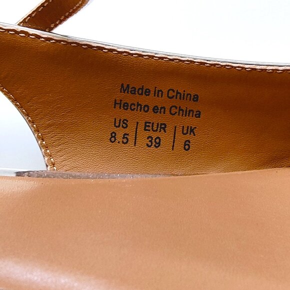 ALDO Sarine Ankle Strap Pointed Toe Flat In Metallic Silver Size 8.5 - Picture 9 of 16